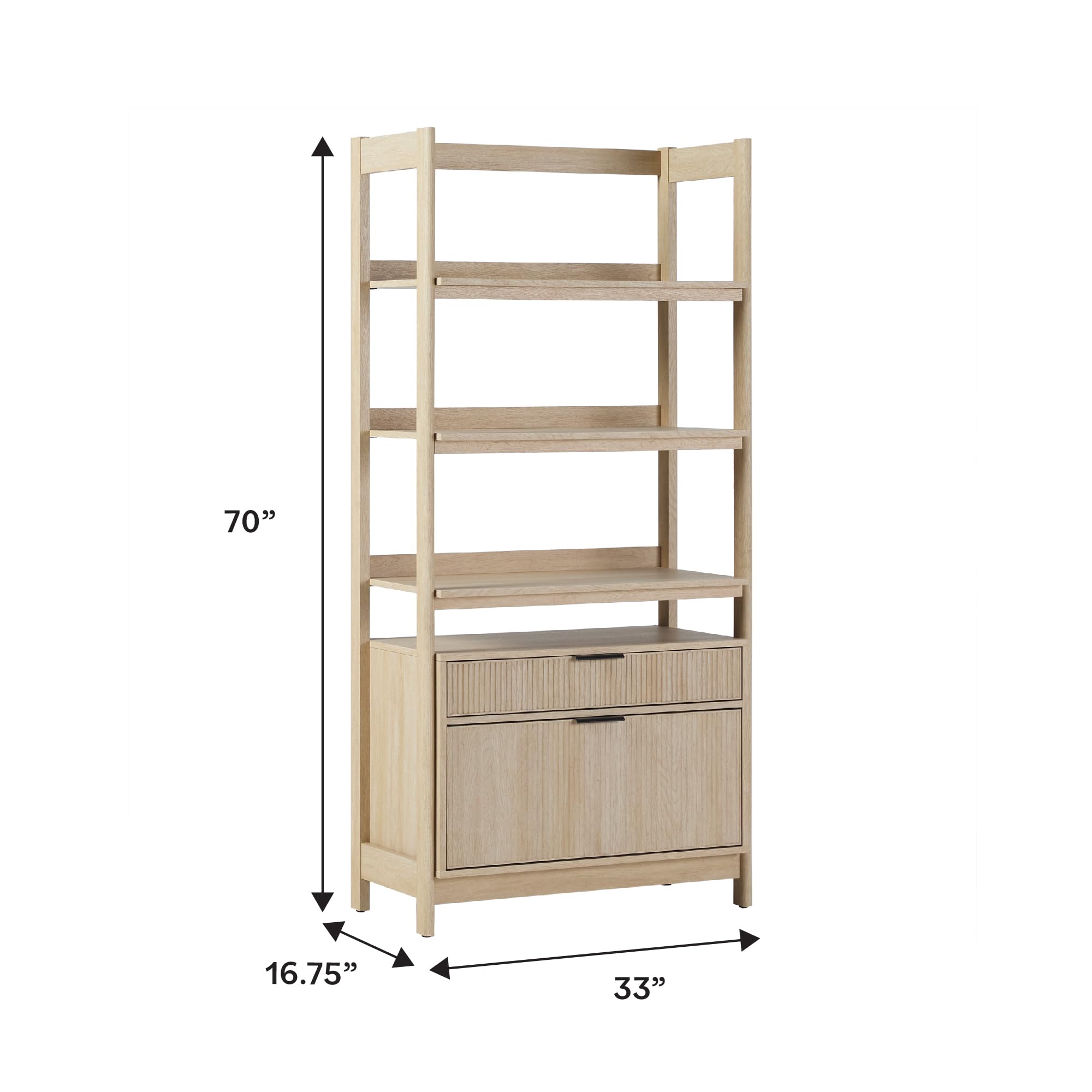 Amazon.com: Walker Edison Transitional Open Reeded 4-Shelf